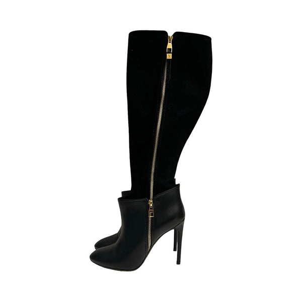 Louis Vuitton Leather & Suede Knee High Boots - Size 38.5