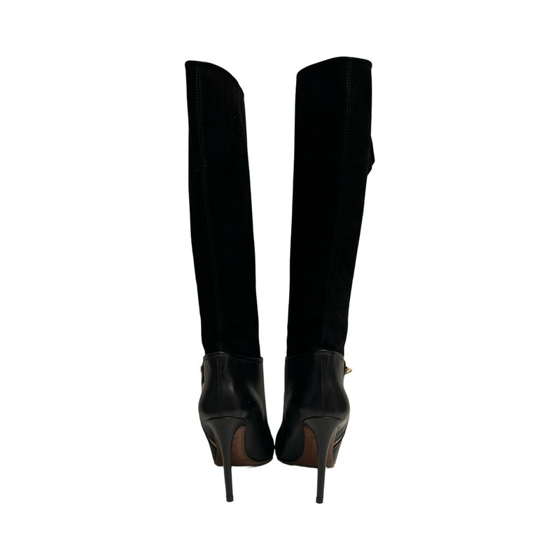 Louis Vuitton Leather & Suede Knee High Boots - Size 38.5