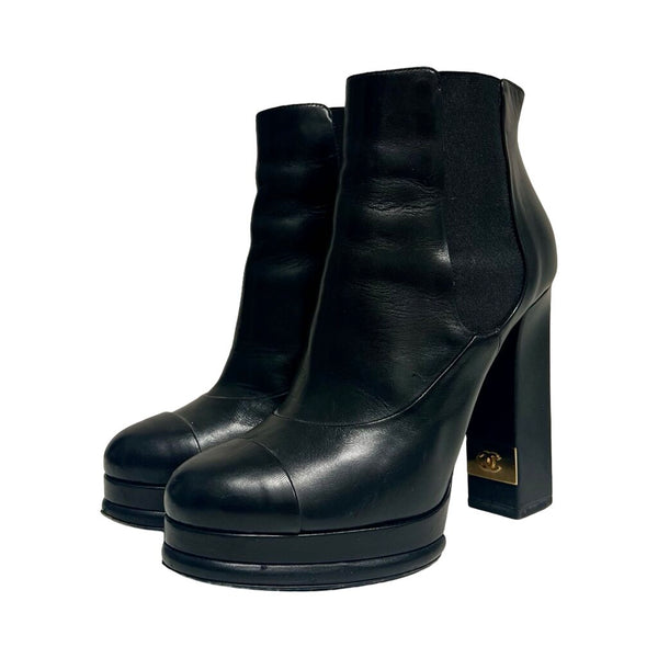 Chanel Platform Chelsea Boots - Size 38.5