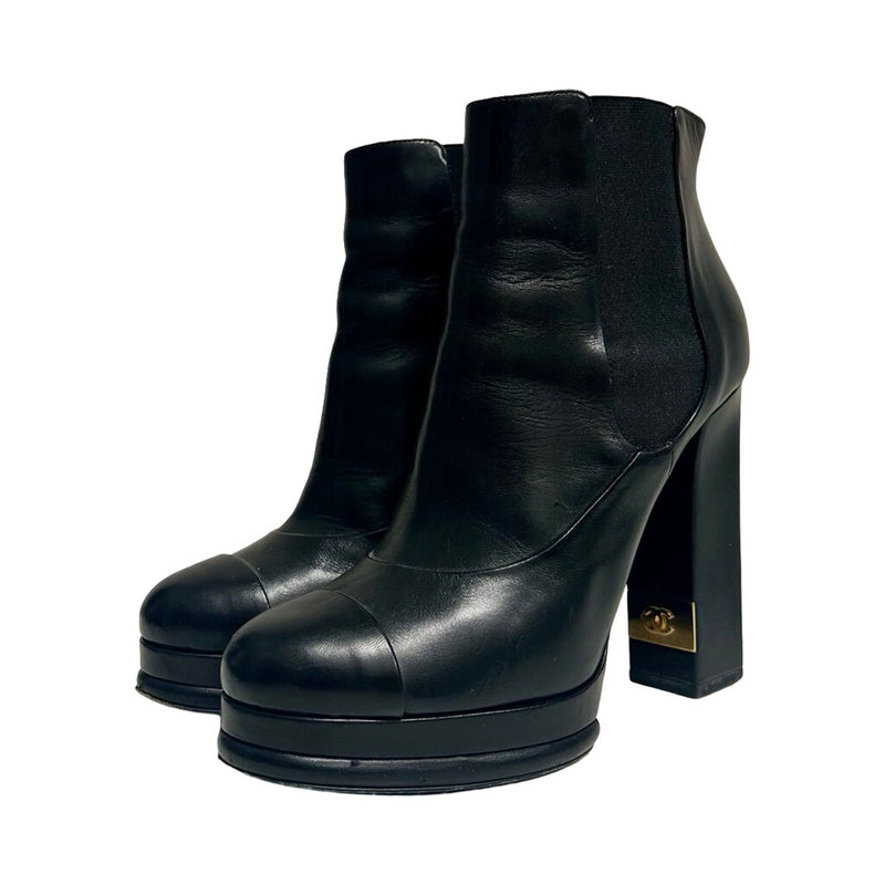 Chanel Platform Chelsea Boots - Size 38.5