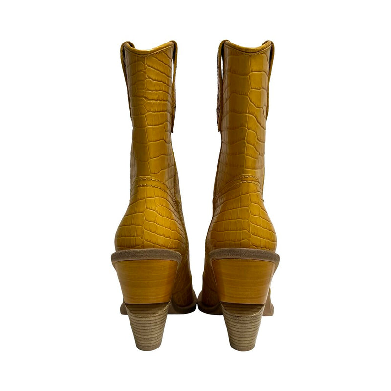 Fendi "Embossed Cutwalk Cowboy" Boots - Size 37.5