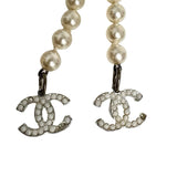Chanel Faux Pearl CC Lariat Necklace