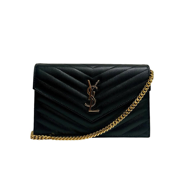 Saint Laurent "Cassandre Envelope Chain Wallet"