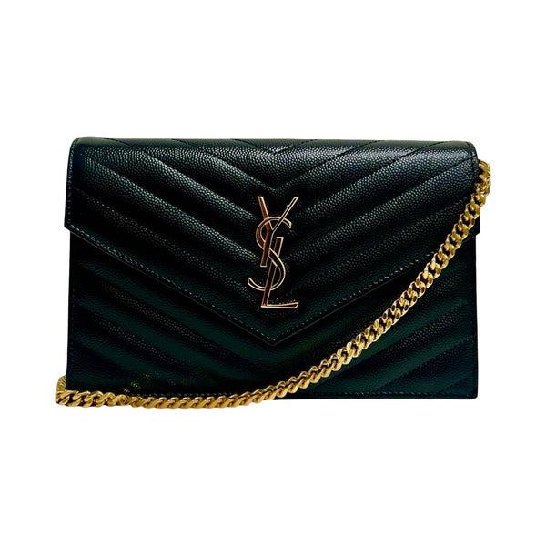 Saint Laurent "Cassandre Envelope Chain Wallet"