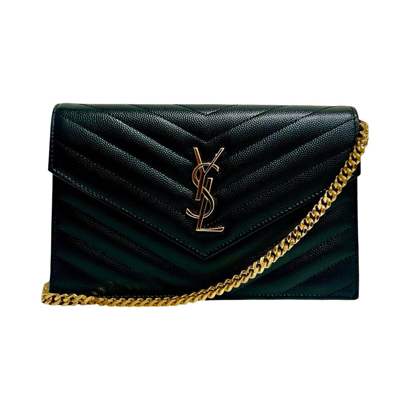 Saint Laurent "Cassandre Envelope Chain Wallet"