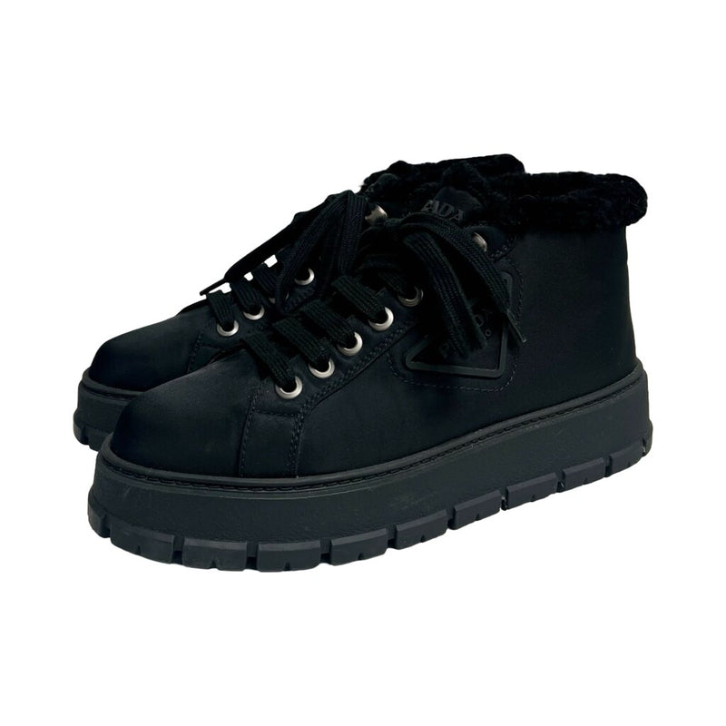 Prada Nylon Mid-Top Sneaker Boots - Size 37.5
