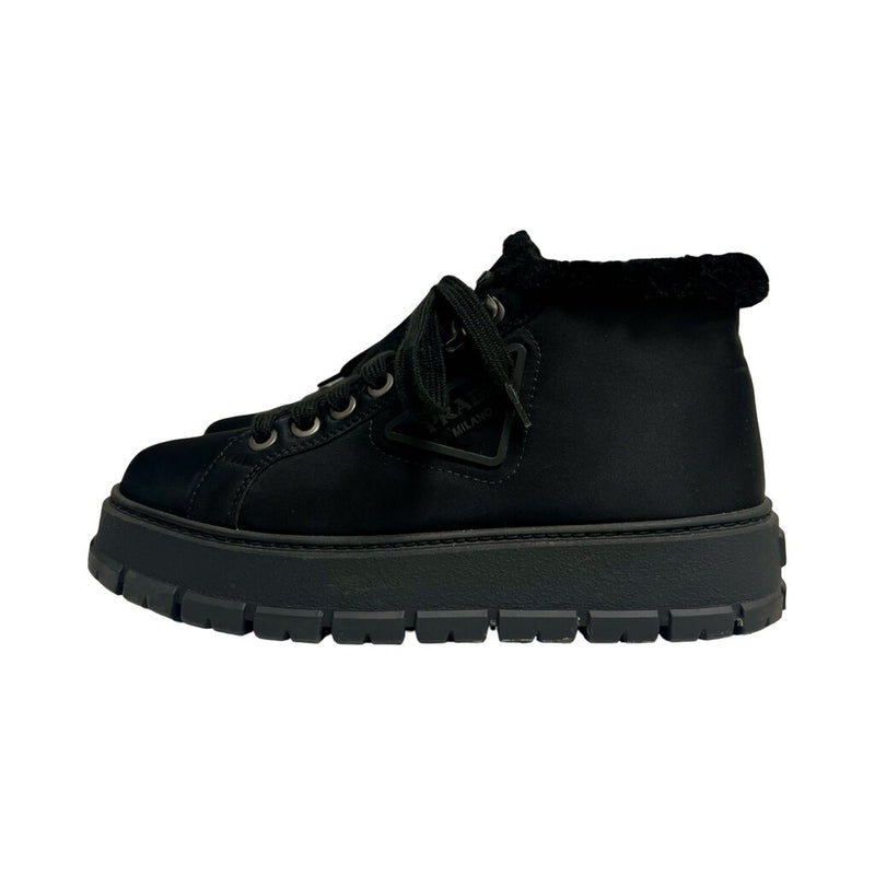 Prada Nylon Mid-Top Sneaker Boots - Size 37.5