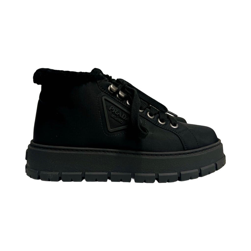 Prada Nylon Mid-Top Sneaker Boots - Size 37.5