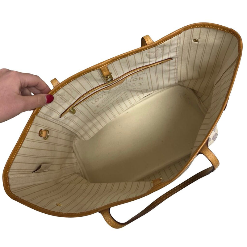 Louis Vuitton "Neverfull MM Damier Azur" Tote Bag