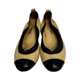 Chanel Cap Toe Leather Flats - Size 37