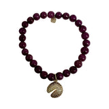 Sydney Evan Amethyst & Diamond Fortune Cookie Beaded Bracelet