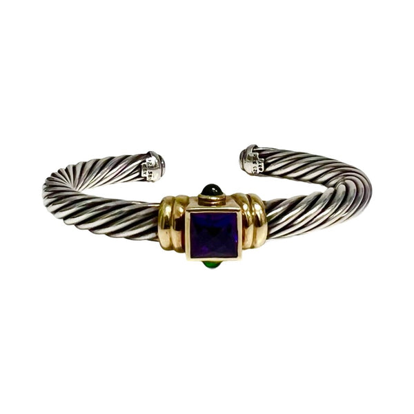 David Yurman Iolite & Dyed Chalcedony "Renaissance" Cuff Bracelet