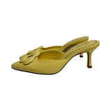 Larroudé "Flora" Leather Heeled Mules - Size 7.5