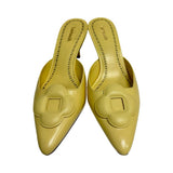 Larroudé "Flora" Leather Heeled Mules - Size 7.5