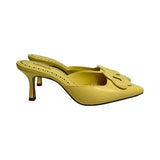 Larroudé "Flora" Leather Heeled Mules - Size 7.5
