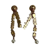 Christian Dior Faux Pearl & Crystal Drop Earrings