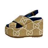 Gucci "Angelina Platform Wedge" Sandals - Size 37.5