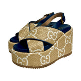 Gucci "Angelina Platform Wedge" Sandals - Size 37.5