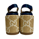 Gucci "Angelina Platform Wedge" Sandals - Size 37.5