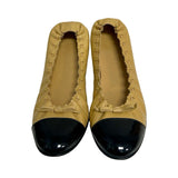 Chanel Patent Cap Toe Ballet Flats - Size 38