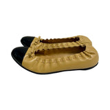 Chanel Patent Cap Toe Ballet Flats - Size 38