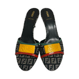Fendi "Zucca FF Logo" Mules - Size 38