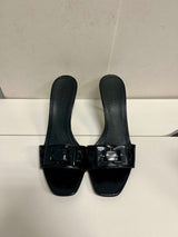 Gucci Vintage Patent Buckle Mules - Size 8