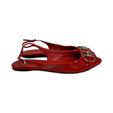 Gucci Patent Horsebit Slingback Flat Sandals - Size 37.5