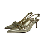 Valentino "60mm Rockstud Bow Slingback Pumps" - Size 37.5