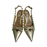Valentino "60mm Rockstud Bow Slingback Pumps" - Size 37.5