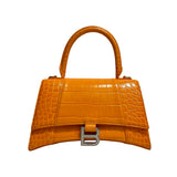 Balenciaga "Small Hourglass Crocodile Embossed Top Handle Bag"