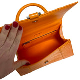 Balenciaga "Small Hourglass Crocodile Embossed Top Handle Bag"