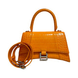Balenciaga "Small Hourglass Crocodile Embossed Top Handle Bag"
