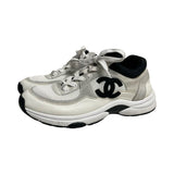 Chanel Low-Top Interlocking CC Logo Sneakers - Size 38.5