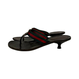Gucci Web Kitten Heeled Sandals - Size 7.5