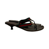 Gucci Web Kitten Heeled Sandals - Size 7.5