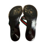 Gucci Web Kitten Heeled Sandals - Size 7.5