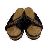 Fendi "Zucca FF Twist Espadrille Slides" - Size 39