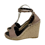 Valentino "Rockstud Double Espadille Wedge Sandals" - Size 38
