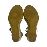 Valentino "Rockstud Double Espadille Wedge Sandals" - Size 38