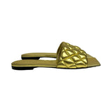 Bottega Veneta Gold "Quilted Padded Sandals" - Size 39