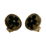 Chanel Resin Clover Clip-On Earrings