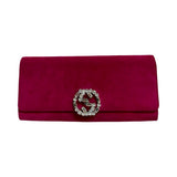 Gucci Suede Crystal GG Clutch