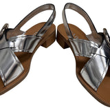Prada Metallic Buckle Slingback Sandals - Size 38.5