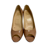 Christian Louboutin Patent Peep Toe Pumps - Size 40.5