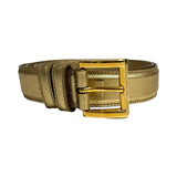 Prada Gold Metallic Leather Belt - Size 85/34