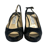 Jimmy Choo "Zebra Lame Glitter" Heels - Size 39