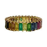 Eriness Rainbow Baguette Ring - Size 6