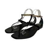 Christian Dior "Satin Crystal Embellished T-Strap" Sandals - Size 41