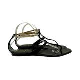 Christian Dior "Satin Crystal Embellished T-Strap" Sandals - Size 41